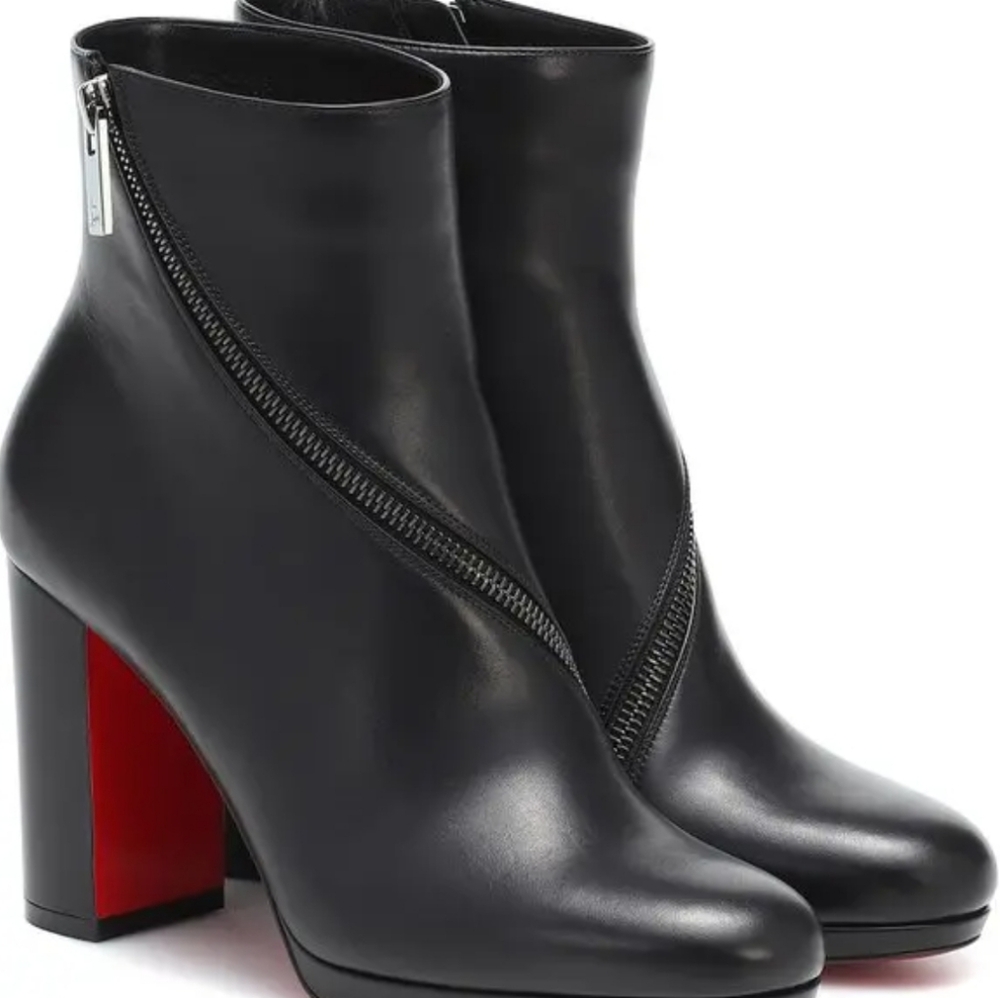 Birgitta 100 Zip-detailed Leather Ankle Boots